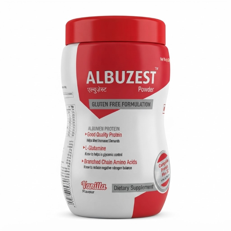 Albuzest Powder Vanilla Flavour 400gm– Albumen Protein Dietary Supplement