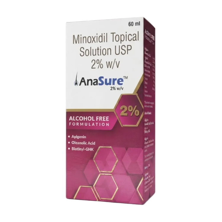 AnaSure 2% Minoxidil Topical Solution USP 60ml