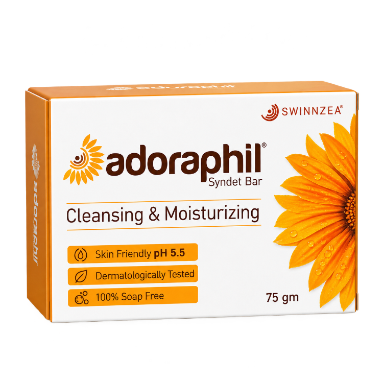 Adoraphil Skin-Friendly pH 5.5 Syndet Bar – Cleansing Moisturizing – 75 g