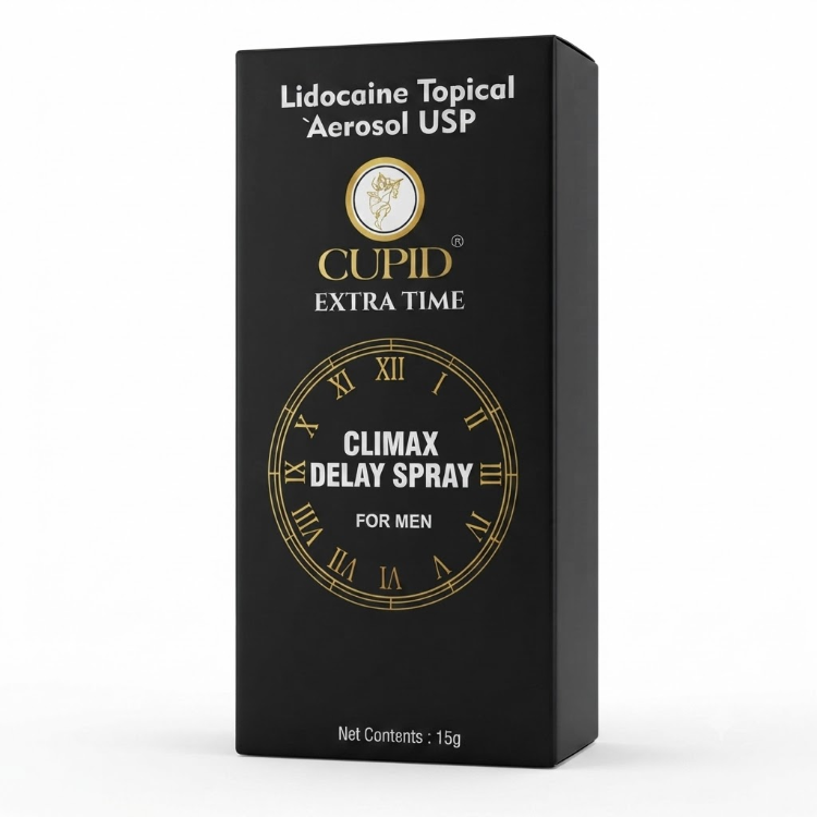 Cupid Extra Time Climax Delay Spray 15g | Lidocaine Topical Aerosol Spray for Men