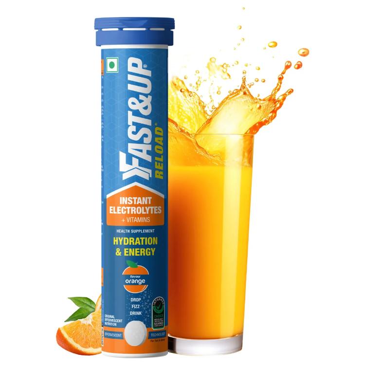 Fast&Up Reload Low Sugar Energy Drink & Instant Hydration Orange 20s