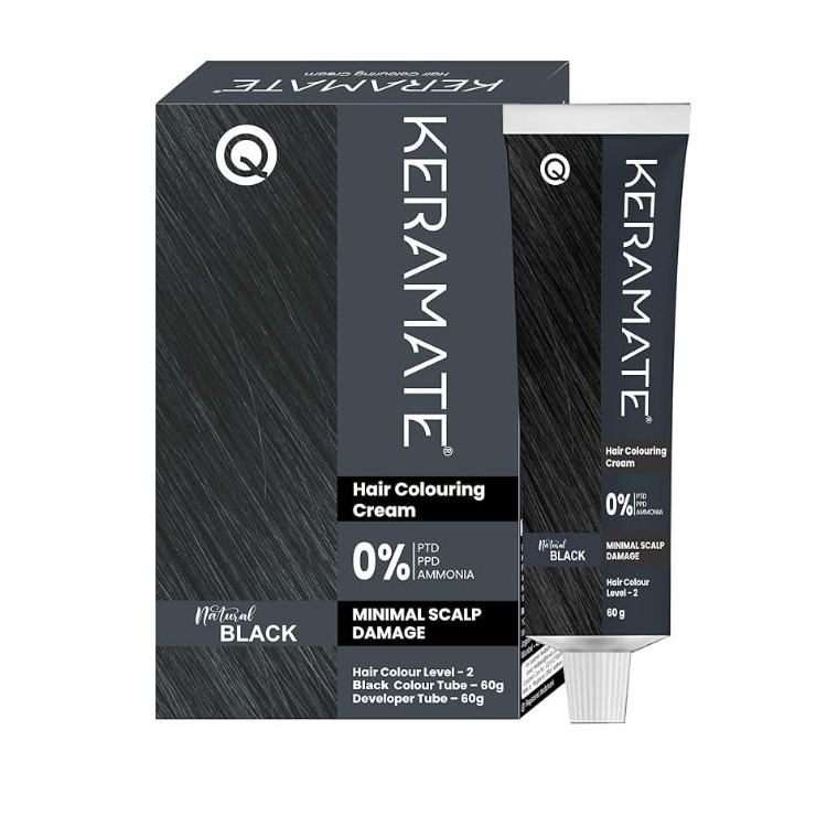 Keramate Hair Colouring Cream Natural Black 60gm
