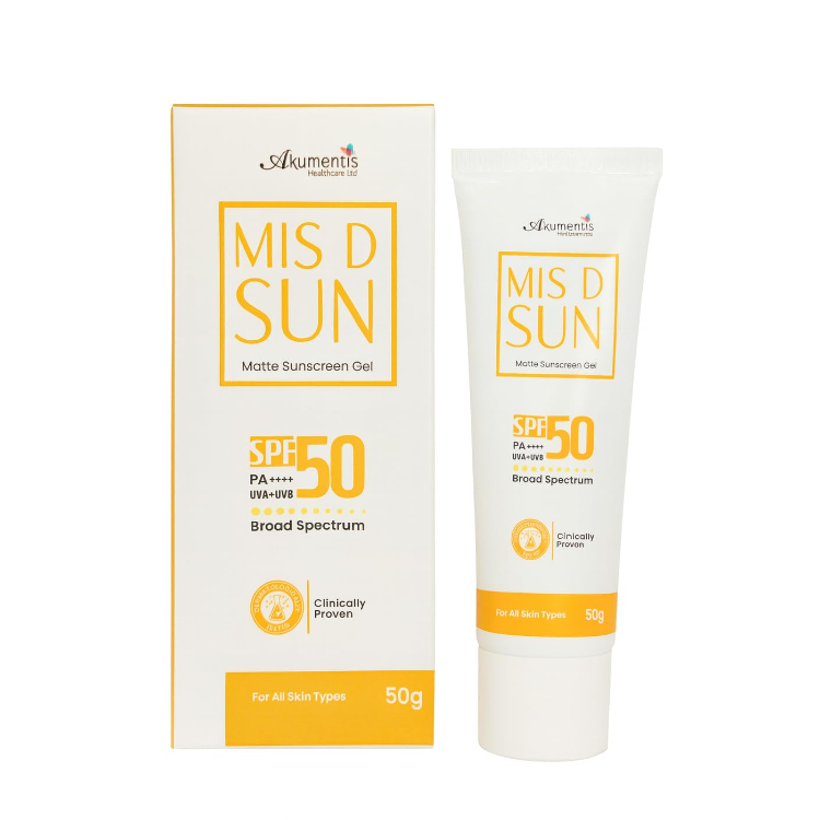 Mis D Sun Matte Sunscreen Gel SPF 50 PA 50gm