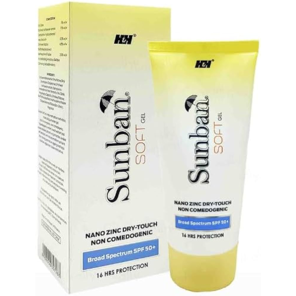Sunban Soft Gel Nano Zinc Dry-Touch Sunscreen SPF 50 75GM