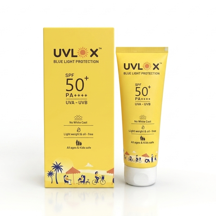 Uvlox Blue Light Protection Sunscreen SPF 50+ PA+ 50gm