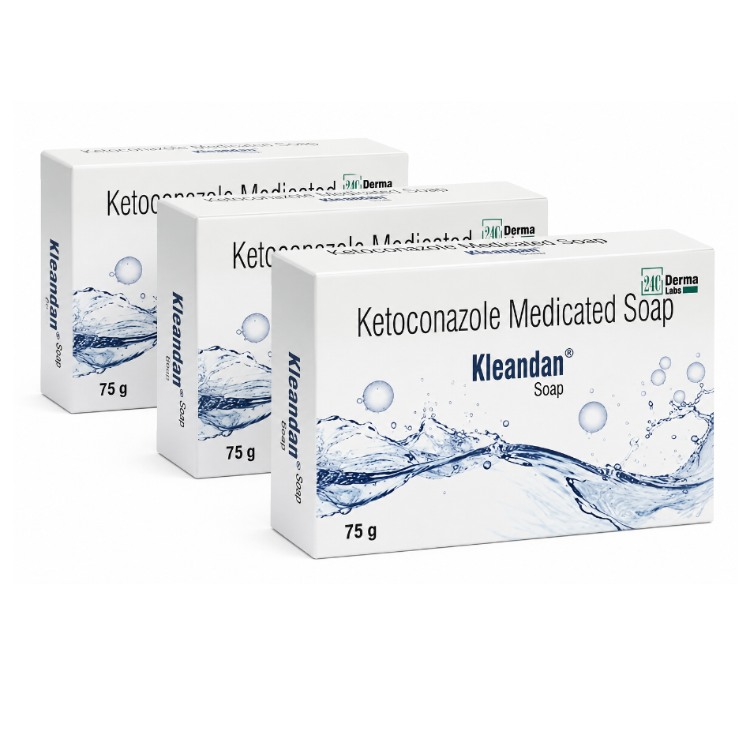 Kleandan Ketoconazole Medicated Soap 75g Pack Of 3