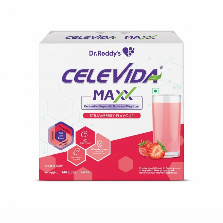 Celevida MAXX Strawberry Flavour – 14 x 33g Sachets