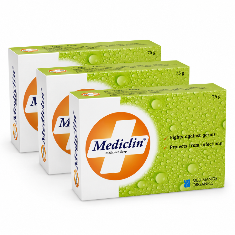 Mediclin Antibacterial Medicated Soap Pack of 3 (75 g Each)