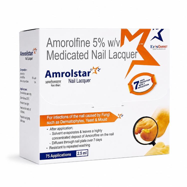 Amrolstar Amorolfine 5% W/V Medicated Nail Lacquer 2.5ml