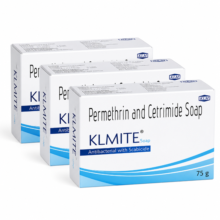 KLMITE Soap (Permethrin and Cetrimide Soap) – 75g Pack Of 3