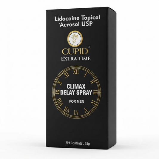 Cupid Extra Time Climax Delay Spray 15g | Lidocaine Topical Aerosol Spray for Men