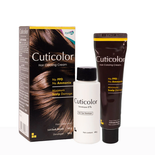 Cuticolor Hair Coloring Cream Dark Brown 3.0 60gm