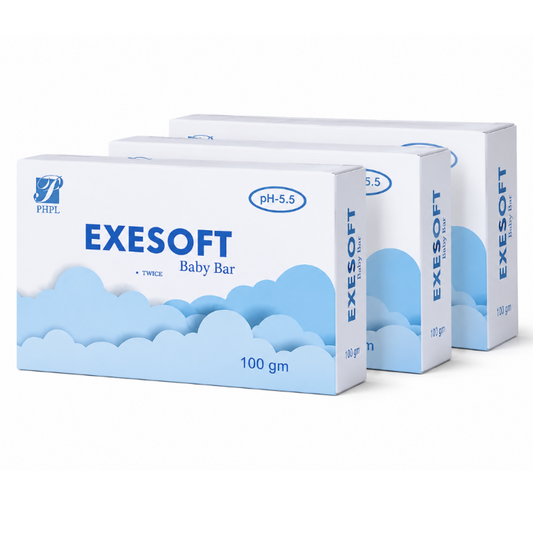 Exesoft Baby Bar 100g Pack of 3 | pH 5.5 Gentle Cleansing Bar for Babies