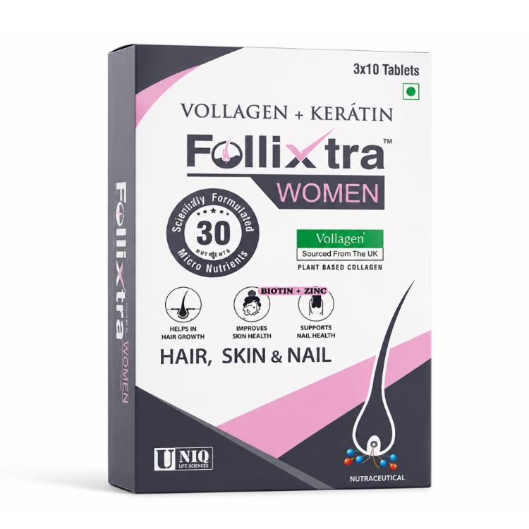 Follixtra Women Hair, Skin Nail Supplement Tablets 30s