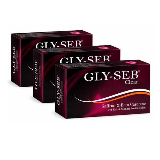 GLY-SEB Clear Saffron  Beta Carotene Beauty Soap Pack of 3 75gm