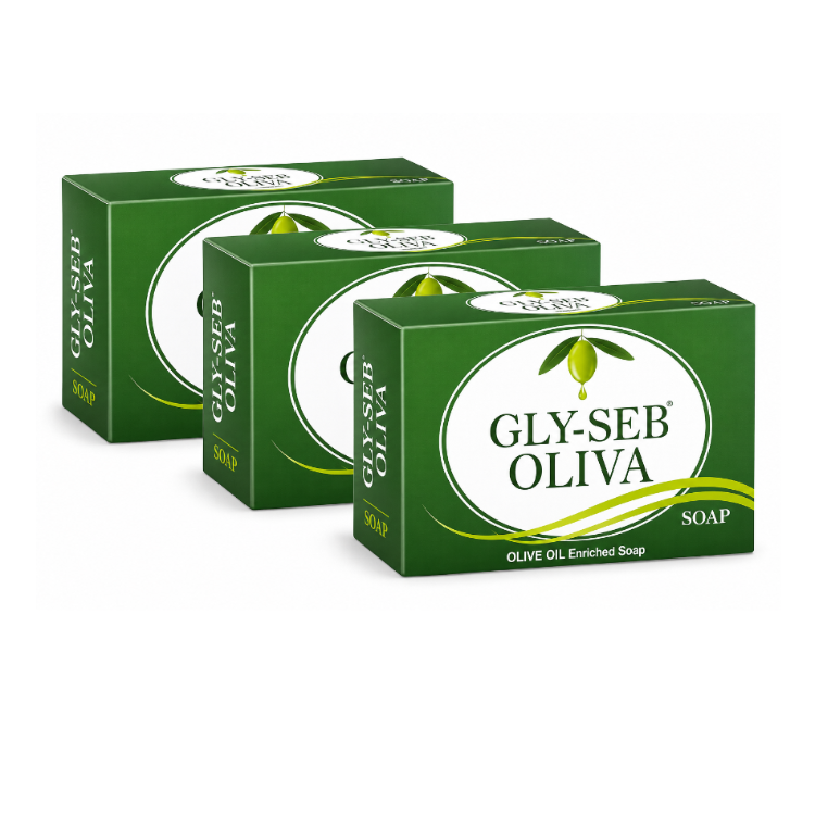 GLY-SEB Oliva Olive Oil Enriched Beauty Soap Pack of 3 75gm