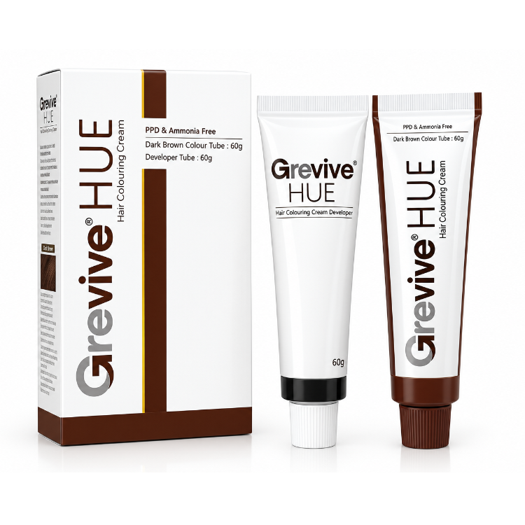 Grevive HUE Dark Brown Hair Colouring Cream dark brown 120gm