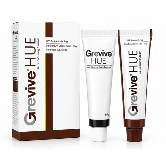 Grevive HUE Dark Brown Hair Colouring Cream dark brown 120gm