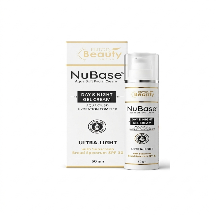 NuBase Aqua Soft Ultra-Light Day & Night Facial Gel Cream SPF 30 50gm