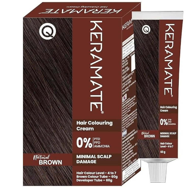 Keramate Natural Brown Hair Colouring Cream 60 gm
