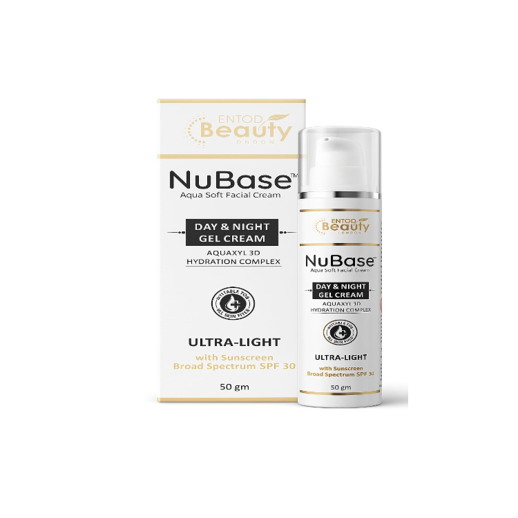 NuBase Aqua Soft Ultra-Light Day & Night Facial Gel Cream SPF 30 50gm