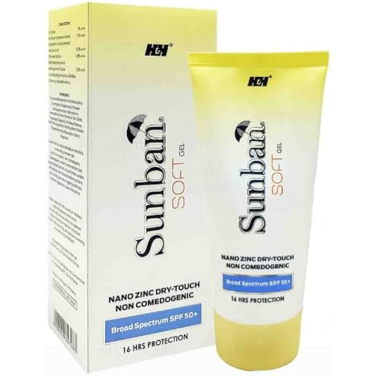 Sunban Soft Gel Nano Zinc Dry-Touch Sunscreen SPF 50 75GM