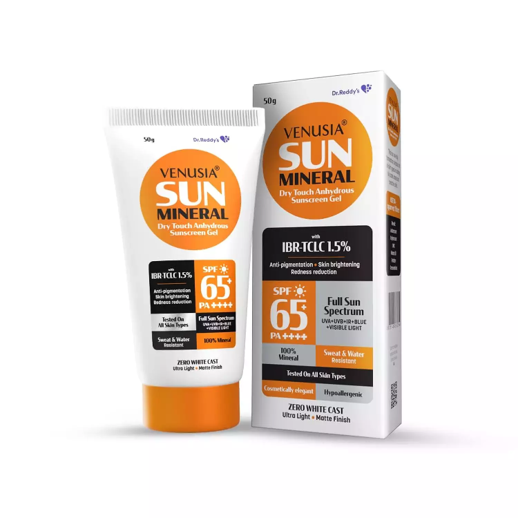 Venusia Sun Mineral Dry Touch Sunscreen Gel SPF 65+ PA++ 50gm