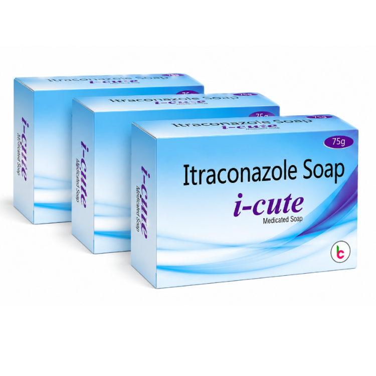 I-Cute Itraconazole Medicated Soap 75g Pack Of 3