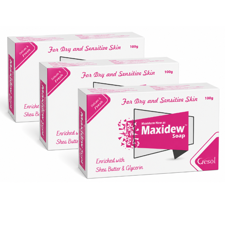 Maxidew Shea Butter Glycerin Moisturizing Soap 100g (Pack of 3)